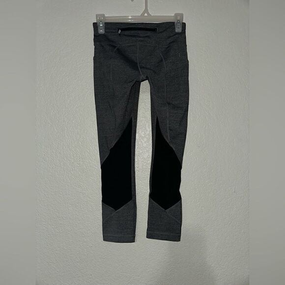 lululemon pace rival high rise‎ crop 22” size 4 Heathered Black loungewear - Picture 2 of 8